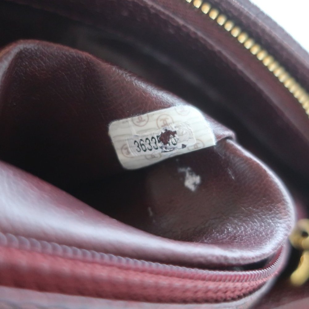 VINTAGE CHANEL 1990S CC FRONT POCKET TOTE BORDEAUX CAVIAR LEATHER SHOULDER BAG - Picture 12 of 12